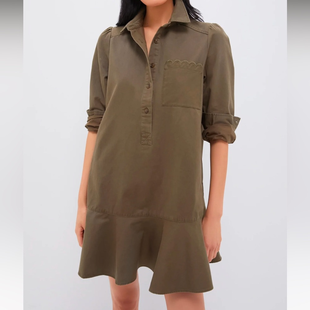 Tuckernuck Army Green Chino Callahan Shirt Dress